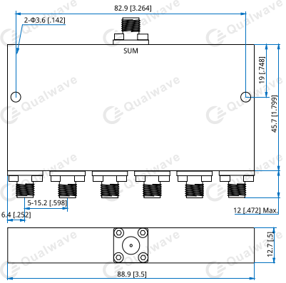 ۸۸.۹x۴۵.۷x۱۲.۷